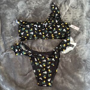 Victoria Secret large Floral One-Shoulder Bikini Set 🍋 lemons 🍋